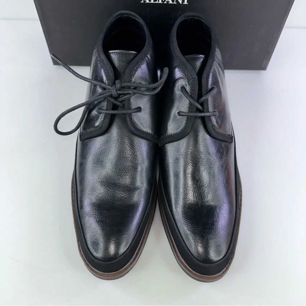 Alfani Men's Clyde Chukka Ankle Boots Leather Black 11M New